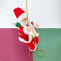 Electric climbing Santa Claus toy on golden bead chain with festive gift bag - Fiber Optic Bead Climbing Santa Claus
