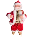 Electric climbing Santa Claus plush doll with gold bead chain for Christmas decor - Caucasian Santa Claus with Gold Feet & 3-Speed Switch