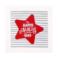 Square Mother's Day card with red star and Happy Mother's Day text on striped background - Star Stripes