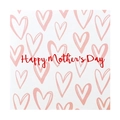 Mini Mother's Day card with pink heart patterns and Happy Mother's Day red script - Hand-drawn Heart