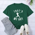 Green That's My Boy baseball t-shirt with jeans and white canvas shoes flat lay - S / Vintage Green (White Font)