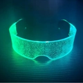 Cyberpunk LED glasses with green starlight glow effect and transparent frame - Gypsophila Geometric / Green