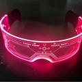 Cyberpunk LED glasses with red light and cosmic signal engraving for parties - Red
