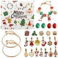 Weihnachts-Adventskalender Set mit goldenen Armbändern und festlichen DIY-Anhängern - Goldene Weihnachts Blind Box (HK603)