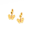 Elegante goldene Schmetterlings-Ohrringe mit rosa Edelstein aus Edelstahl gefertigt - Schmetterling Rosa Zirkonia Ohrringe