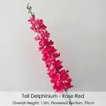 Detail of 1.2m rose red faux delphinium with dense realistic petals for wedding decor - Magenta Tall Branch Delphinium