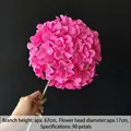 Single long stem pink artificial hydrangea flower for wedding decor, 67cm height - Rose Pink Garden Hydrangea