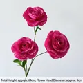 Three-headed rose artificial flower in magenta pink, 64cm height, for wedding decor - Magenta Camellia
