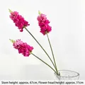 Artificial magenta hyacinth flower branch in a glass vase for wedding decor, 67cm height - Magenta Violet
