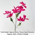 Artificial 85cm magenta lily spray with 12 heads for wedding venue flower decoration - Magenta Gloriosa Lily