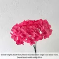 Artificial rose red silk hydrangea flower stem for wedding decor 40cm height - Magenta Five-Head Hydrangea