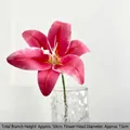 Magenta artificial lily flower in glass vase for wedding decor, 50cm tall vivid faux stem - Magenta Single-Stem Lily