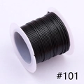 Deep black 1.0mm Korean wax cord spool for DIY jewelry making, 10 meters, shade #101 - 1.0mm / 101# 10m