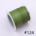 1.0mm grass green waxed polyester cord #124 for DIY jewelry making on white spool - 1.0mm / 124# 10m
