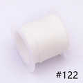 1.0mm white Korean waxed polyester cord on spool for DIY jewelry braiding, color #122 - 1.0mm / 122# 10m