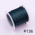 1.0mm peacock green waxed polyester cord for DIY jewelry braiding on #136 white spool - 1.0mm / 136# 10m
