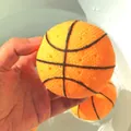 Floating foam orange basketball toy for kids bath and pool play with non-slip texture - Bath Basketball Ball