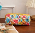 Neceser de algodón acolchado con estampados de corazones, sonrisas y osos con cremallera amarilla - Estuche para Lápices/Bolsa para Pinceles