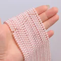 Polished high-gloss pink round pearl beads for DIY jewelry making and necklace crafts - 3mm (Approx. 240pcs/Strand) / 294 Pink