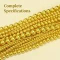 Polished bright gold craft pearls in multiple sizes for DIY jewelry making - Medium Small / Rich Gold