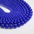 Royal blue round faux pearl beads in various sizes for DIY jewelry making and crafts - Royal Blue (size 48) / Approximately 200 Pieces Per Strip 4mm In Size.