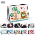 Foldable baby cloth book with forest and animal patterns for 0-3 years infant sensory play - Owl Style (058-5)
