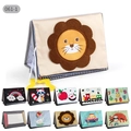 Set de livres en tissu pliables pour bébé avec 10 thèmes et anneau de dentition étoile - Style Lion (061-1)