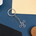 Silver metal tRNA molecule structure keychain for science and biology enthusiasts - tRNA Molecule Keychain