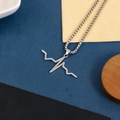 Minimalist heartbeat pulse necklace in silver finish with sleek box chain design - Heartbeat EKG Necklace