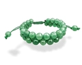 Double-layer woven natural green stone bead bracelet with adjustable cord for men - Double Layer Green Aventurine / Large Round Bead Style