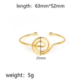 Detailed view of golden knotted knot bracelet with swirl spiral design and size specs - Large Spiral Swirl (Gold 8)