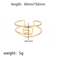 Minimalist gold knot bangle for women featuring double geometric lines and square motif - Nested Square Motif (Gold 11)
