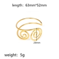 Gold spiral knot open bangle in stainless steel with double wire design and polished finish - Double Line Spiral Swirl (Gold 2)