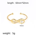 Gold infinity heart knot bangle in stainless steel, 63mm width with 5g lightweight design - Infinity Symbol (Gold 7)
