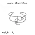 Minimalist double-layer knotted silver steel heart bracelet with metal beads detail - Double Layer Wave with Beads (Silver 5)