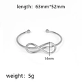 Silver knot heart stainless steel bracelet featuring size dimensions 63mm by 52mm - Infinity Symbol (Silver 7)
