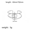 Silver stainless steel interlocking knot open cuff bracelet with dimensions 63mm x 52mm - Nested Square Motif (Silver 11)