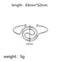 Polished silver stainless steel knot bangle with spiral design and 63mm width - Minimalist Spiral Wire (Silver 12)