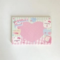 Cute pink kitten themed tearable sticky notes with plaid pattern and strawberry graphics - Cat Memo - Pink Car