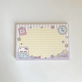 Cute cartoon cat memo pad in light purple with Read a Book illustration and grid pattern - Cat Memo - Reading Cat