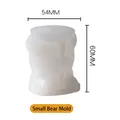 Small 3D bear silicone mold for ice and chocolate measuring 54mm by 60mm size - Small