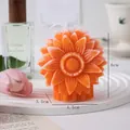 Handmade orange sunflower candle for home decor, 6cm height and 131.3g weight variant - Orange