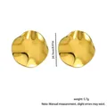 Golden irregular wave disk stud earrings in polished stainless steel for women - Stainless Steel / Gold Irregular Wavy Disc (23#)