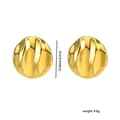 Chic 24.8mm irregular wavy gold hoop earrings for women in polished stainless steel - Stainless Steel / Gold Wavy Dimensional Round (25#)