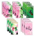 Close-up of mini spiral notebooks with witch hats and birthday themes for party favors - Witch - Mini Spiral Notebooks (10 Pcs)