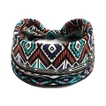 Elastic wide headband with colorful Aztec bohemian geometric patterns for yoga - Printed Wide Headband #10 / Factory Direct Sales [customizable Designs Available] [bulk Discounts]