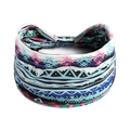 Elastic wide sports headband with colorful bohemian geometric pattern and front knot - Printed Wide Headband #22 / Factory Direct Sales [customizable Designs Available] [bulk Discounts]