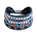 Bohemian style stretch headband with colorful geometric patterns for yoga and sports - Printed Wide Headband #27 / Factory Direct Sales [customizable Designs Available] [bulk Discounts]