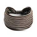 Elastic wide headband featuring a brown and white wave pattern for yoga and sports - Printed Wide Headband #28 / Factory Direct Sales [customizable Designs Available] [bulk Discounts]