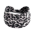 Elastic wide headband featuring a classic grey and beige leopard print pattern - Printed Wide Headband #35 / Factory Direct Sales [customizable Designs Available] [bulk Discounts]